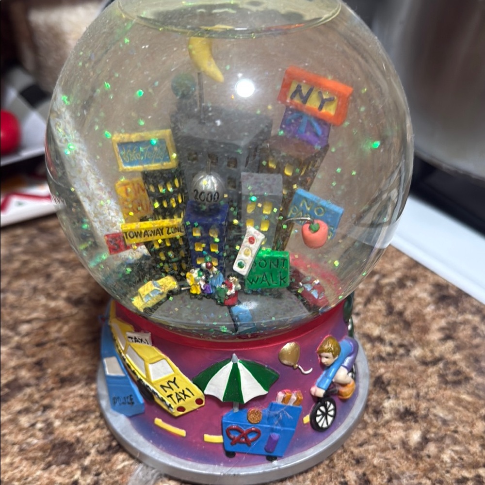 New York City Snow Globe with Colorful Base